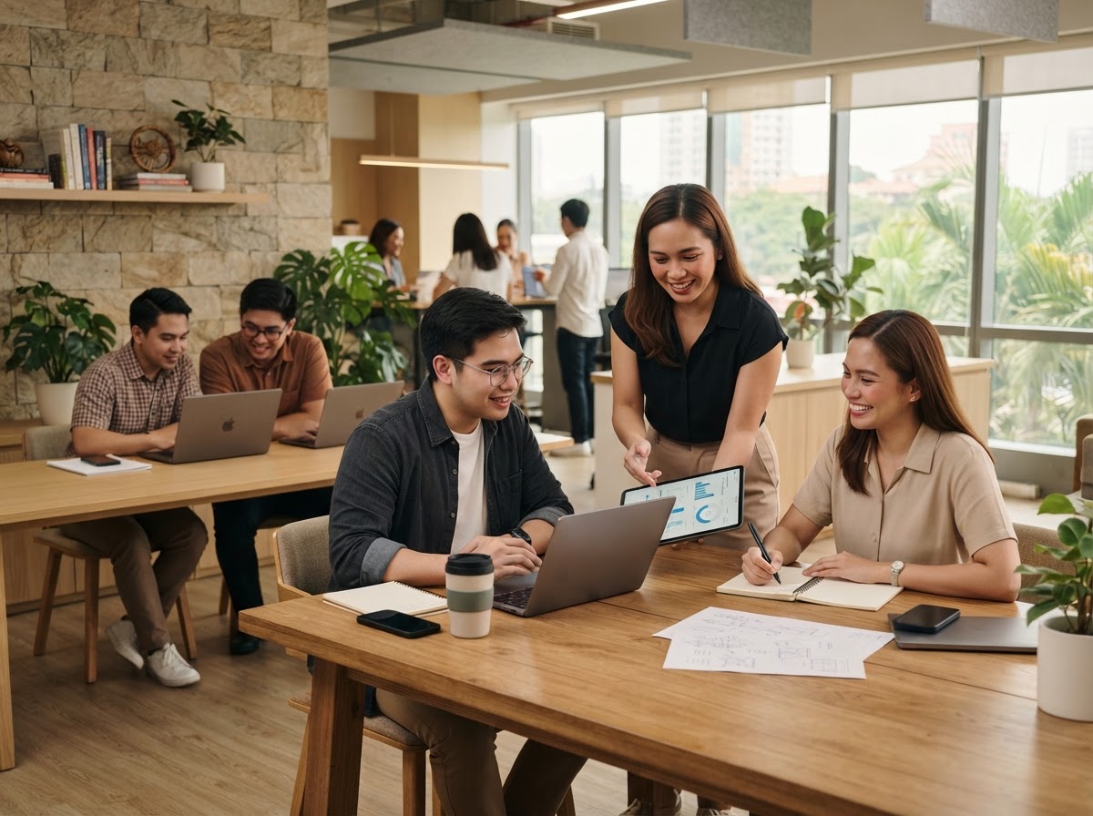 GCash team reviewing predictive capital analytics on screen